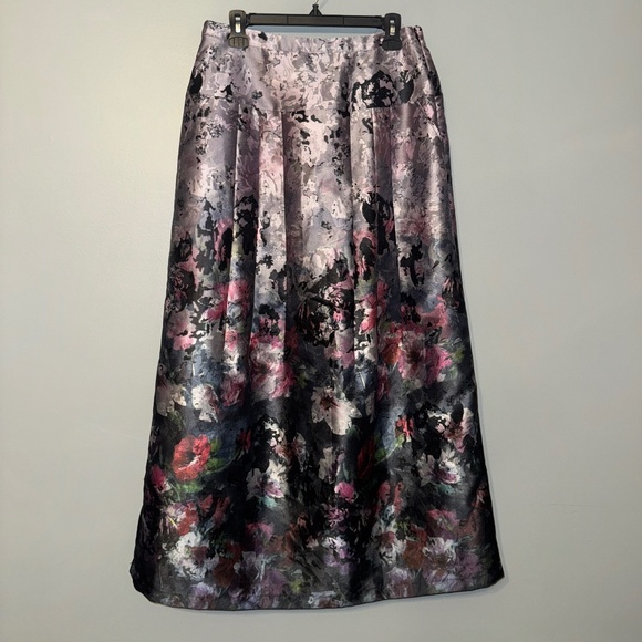 EUC Soft Surrounding Astor Metallic Jacquard Floral Maxi Skirt Size Small - Picture 2 of 8
